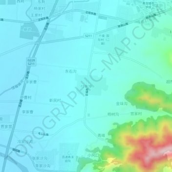 Topografische Karte 付家埠, Höhe, Relief