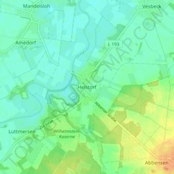 Topografische Karte Helstorf, Höhe, Relief