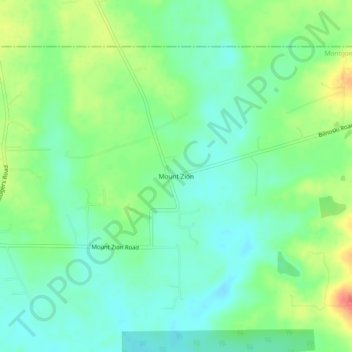 Topografische Karte Mount Zion, Höhe, Relief