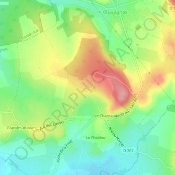 Topografische Karte Chalon, Höhe, Relief