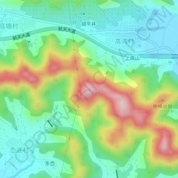 Topografische Karte 将军山, Höhe, Relief
