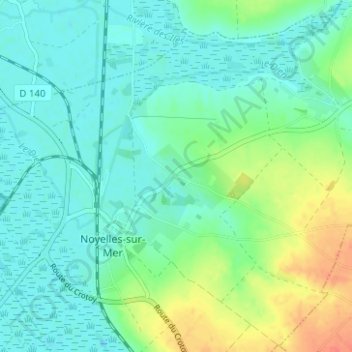 Topografische Karte Nolette, Höhe, Relief