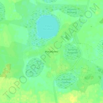 Topografische Karte Нагибино, Höhe, Relief