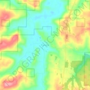 Topografische Karte Pomona, Höhe, Relief