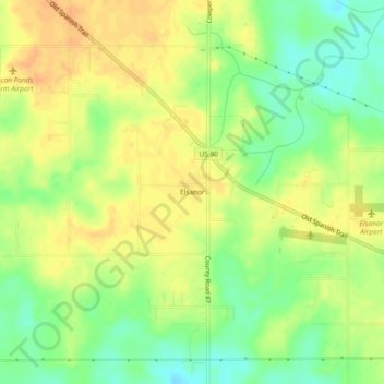 Topografische Karte Elsanor, Höhe, Relief