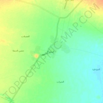 Topografische Karte Hazm, Höhe, Relief