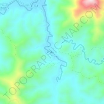 Topografische Karte Waluhu, Höhe, Relief