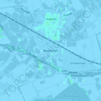 Topografische Karte Biezelinge, Höhe, Relief
