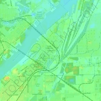 Topografische Karte Ironville, Höhe, Relief