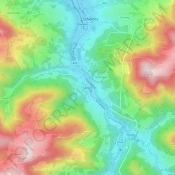 Topografische Karte Neustift, Höhe, Relief