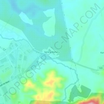 Topografische Karte Kelang Baharu, Höhe, Relief