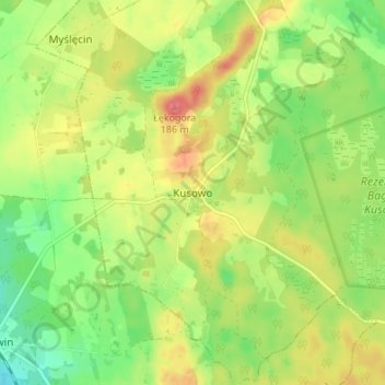 Topografische Karte Kussow, Höhe, Relief