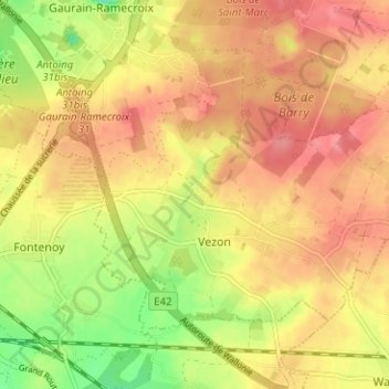 Topografische Karte La Muche, Höhe, Relief