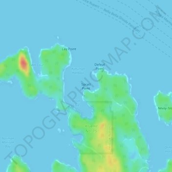 Topografische Karte Spratt Point, Höhe, Relief