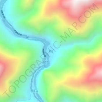 Topografische Karte 雾里, Höhe, Relief