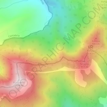 Topografische Karte Cerro Cuchillo, Höhe, Relief