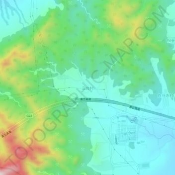 Topografische Karte 云台村, Höhe, Relief