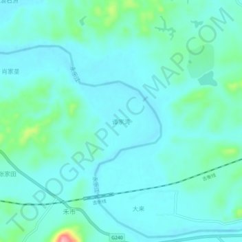 Topografische Karte 谭家湾, Höhe, Relief