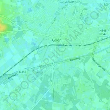 Topografische Karte Kevelhammerhoek, Höhe, Relief