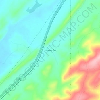 Topografische Karte Limestone Gap, Höhe, Relief