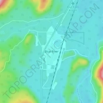 Topografische Karte Blue River, Höhe, Relief