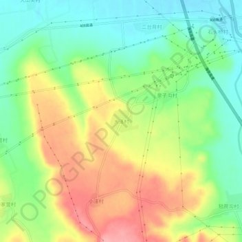 Topografische Karte 大洼村, Höhe, Relief