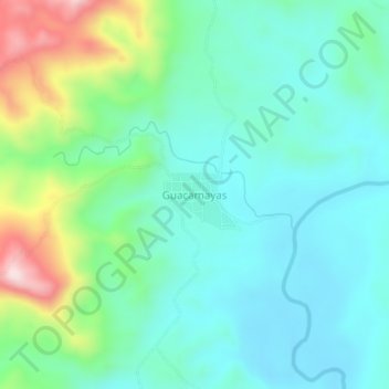 Topografische Karte Guacamayas, Höhe, Relief