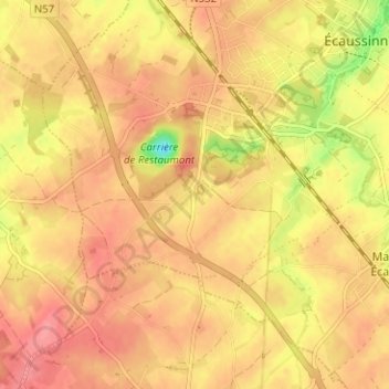 Topografische Karte Les Croisettes, Höhe, Relief