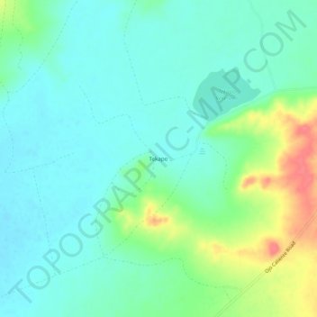 Topografische Karte Tekapo, Höhe, Relief