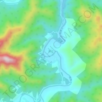 Topografische Karte 南兰, Höhe, Relief