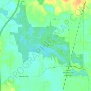 Topografische Karte Moonlight, Höhe, Relief