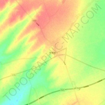 Topografische Karte 怀德镇, Höhe, Relief