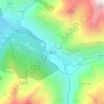 Topografische Karte Champlong, Höhe, Relief