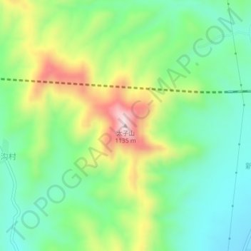 Topografische Karte 太子山, Höhe, Relief