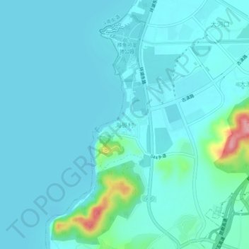 Topografische Karte 海晏村, Höhe, Relief