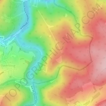 Topografische Karte Bezou, Höhe, Relief