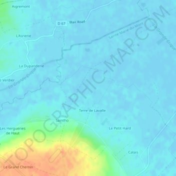 Topografische Karte La Rivière, Höhe, Relief