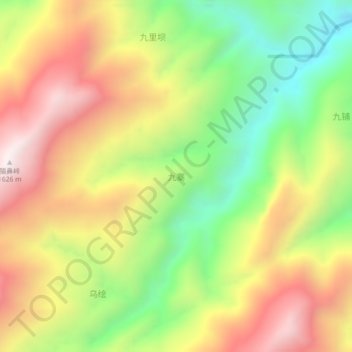 Topografische Karte 九寨, Höhe, Relief