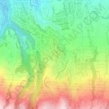 Topografische Karte La Confiance, Höhe, Relief