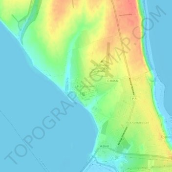 Topografische Karte Nabereschne, Höhe, Relief