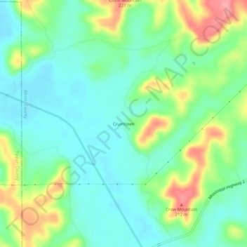 Topografische Karte Crumtown, Höhe, Relief