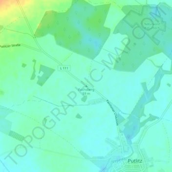Topografische Karte Putlitz, Höhe, Relief