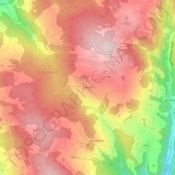 Topografische Karte Rohrach, Höhe, Relief