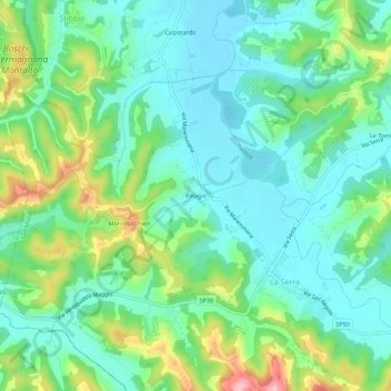 Topografische Karte Palagio, Höhe, Relief