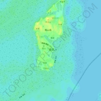 Topografische Karte 陈家, Höhe, Relief