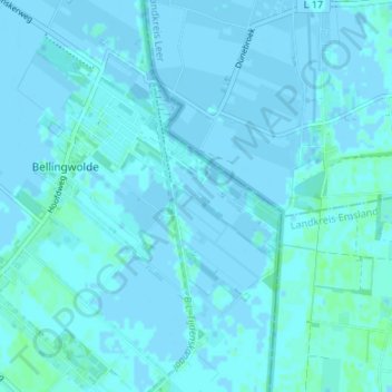 Topografische Karte De Lethe, Höhe, Relief