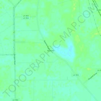Topografische Karte Bueche, Höhe, Relief