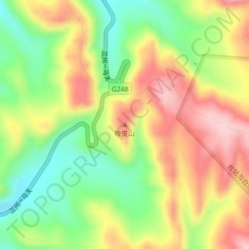 Topografische Karte 康定市, Höhe, Relief