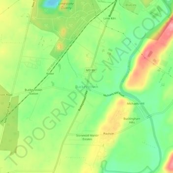 Topografische Karte Buckeystown, Höhe, Relief