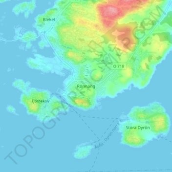 Topografische Karte Rönnäng, Höhe, Relief